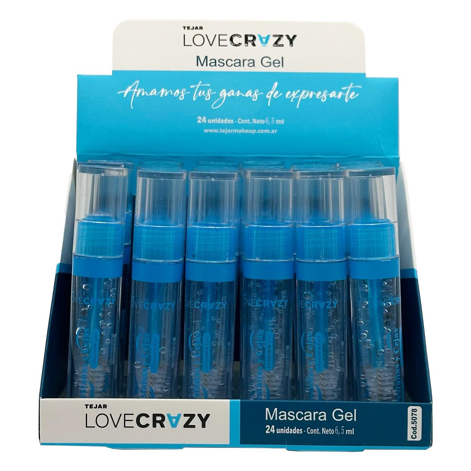MASCARA PARA PESTAÑAS  Y CEJAS EN GEL TRANSPARENTE 6.5ML ART.5078- LOVE CRAZY