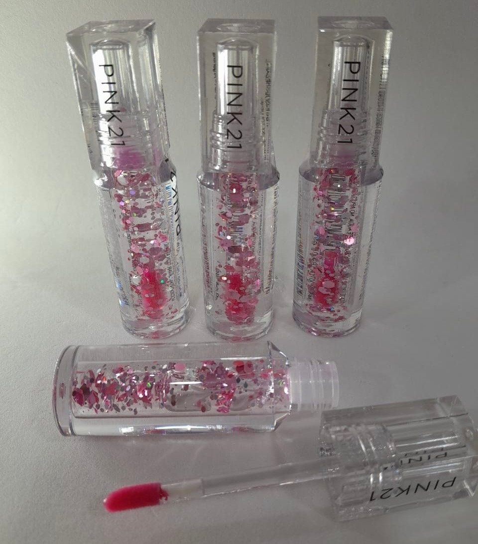 ​BRILLO LABIAL TRANSPARENTE CON GLITTER - PINK21