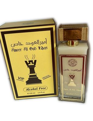 Perfume Ameer Al Oud Khas 100ml – Oud Intenso sin Alcohol, Edición VIP