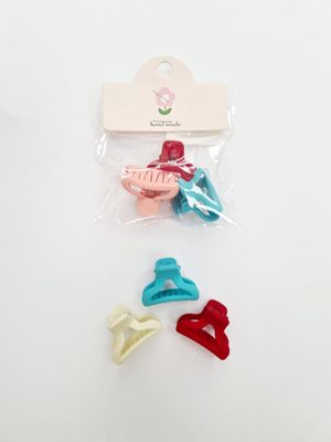 BROCHES DE COLORES PASTEL X 3 UNIDADES – MODELOS SURTIDOS