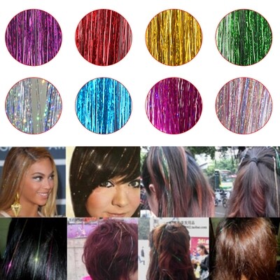 EXTENSION OROPEL ARCOIRIS  BRILLANTE DE SEDA PARA CABELLO