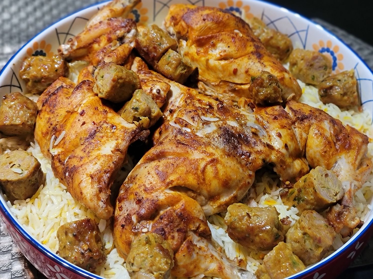Kababs &amp; Rice platter - pan