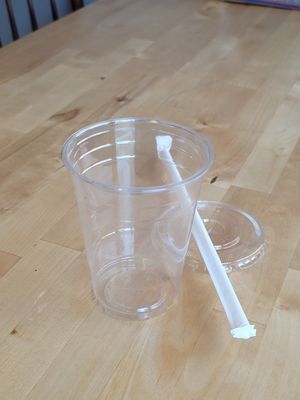 Plastic cups, lids &amp; straws (16 oz) 