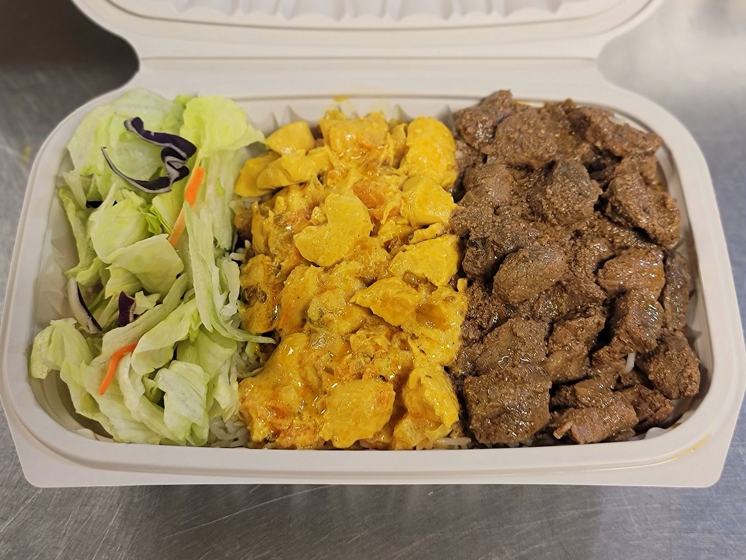 Lamb combo over Rice