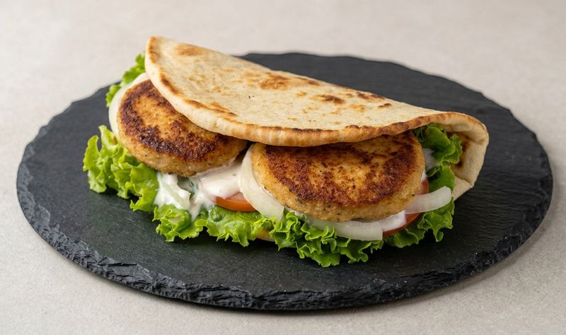 Potato Cutlet Naan Sandwich