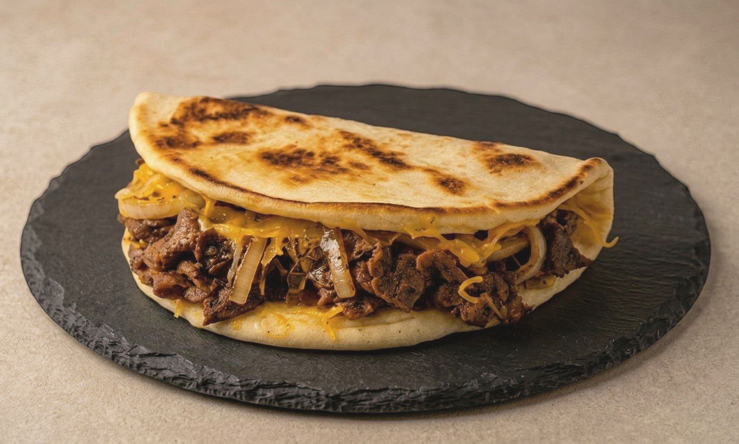 Steak &amp; Cheese Naan sandwich