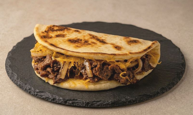 Steak &amp; Cheese Naan sandwich