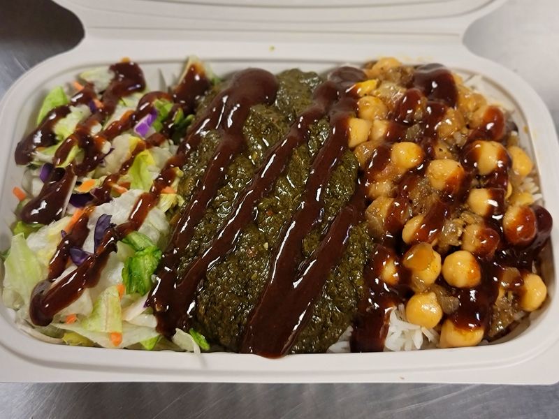 Vegan combo over Rice