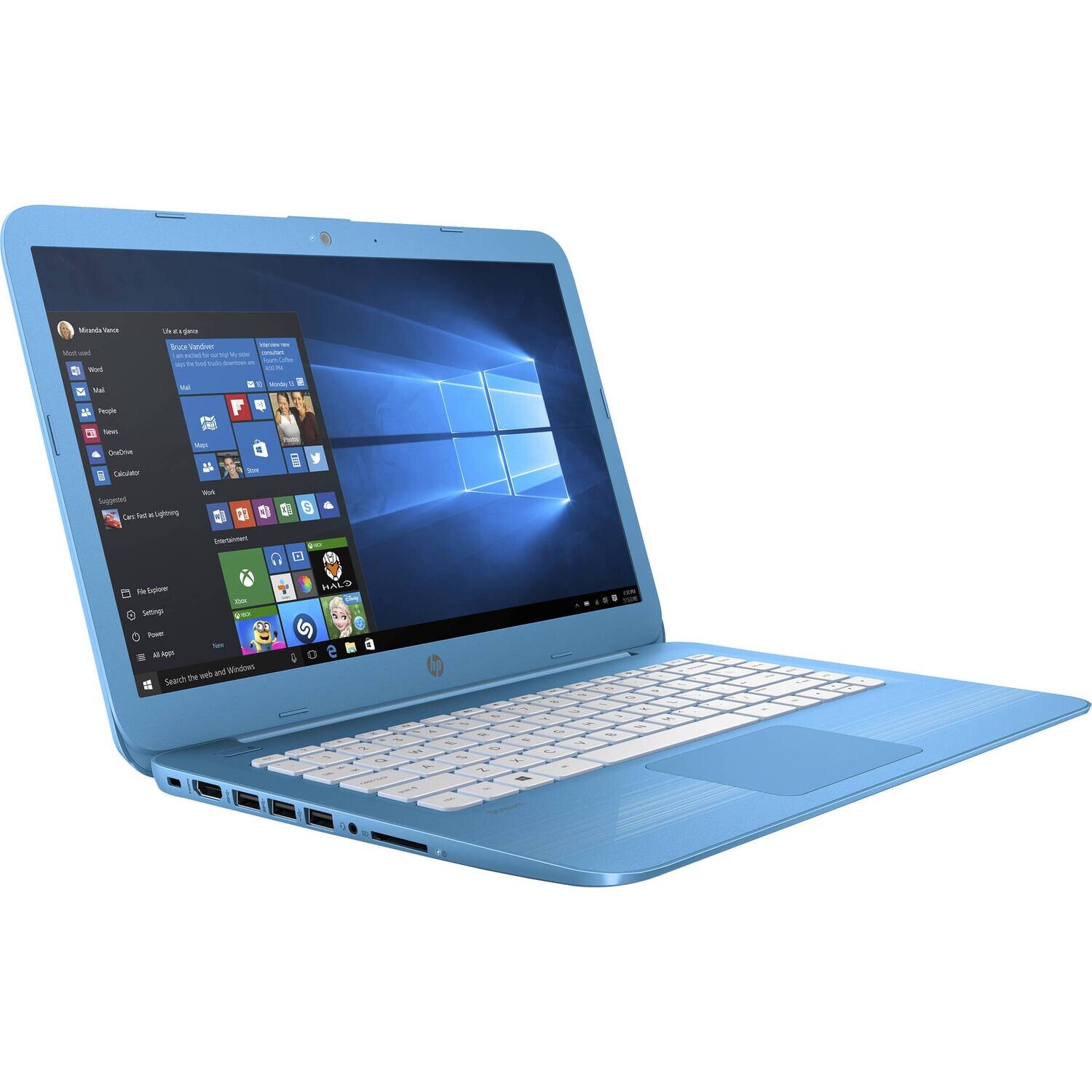 HP Stream Ordinateur portable 14-ax020nr (Intel Celeron N3060, 4 Go de RAM, 32 Go eMMC) avec Windows 10 14 Inch Screen