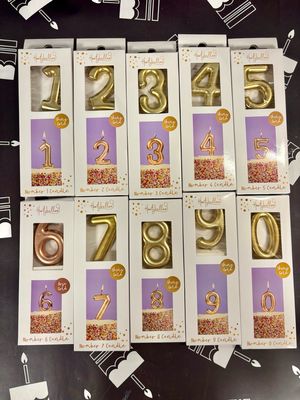 Gold Number Candles