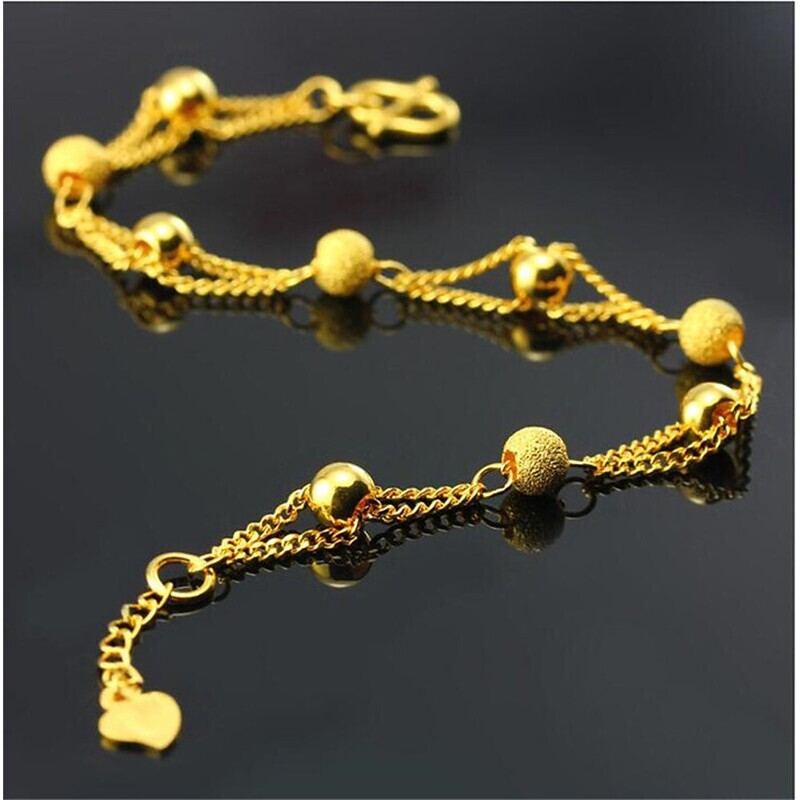 Men&#39;s Women&#39;s Chain Bracelet Geometrical Love Fashion Gold Plated Bracelet Jewelry Gold For Daily Work