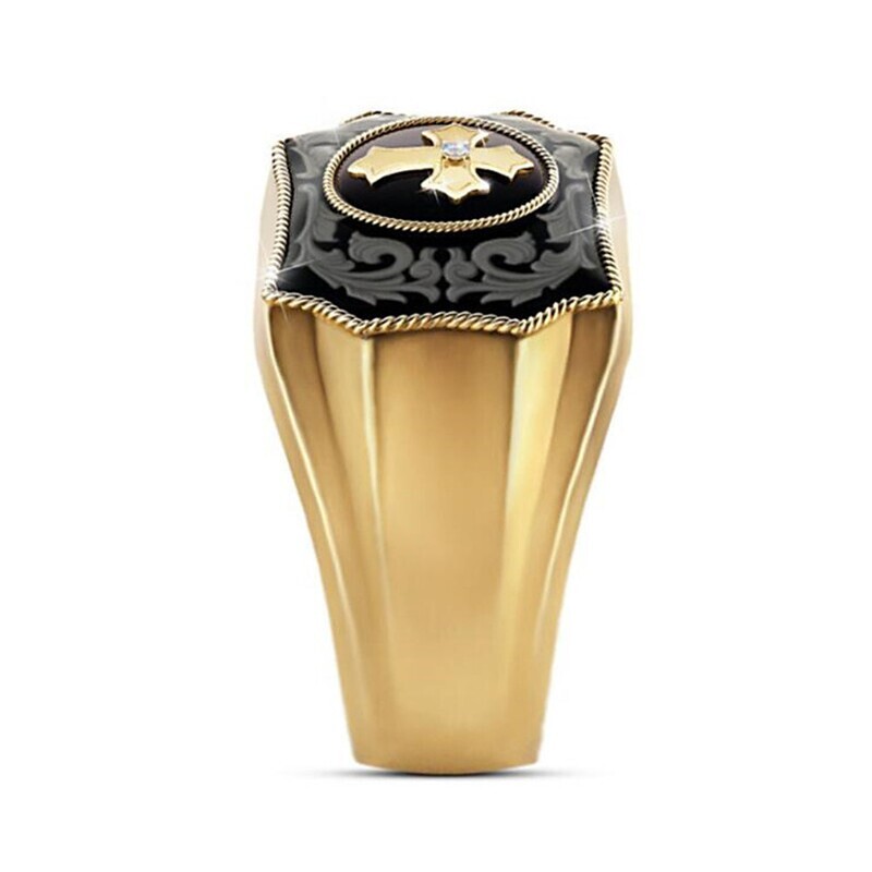 Men's Ring 1pc Gold Gold Plated Geometric Fashion Daily Holiday Jewelry Geometrical Cross Cool