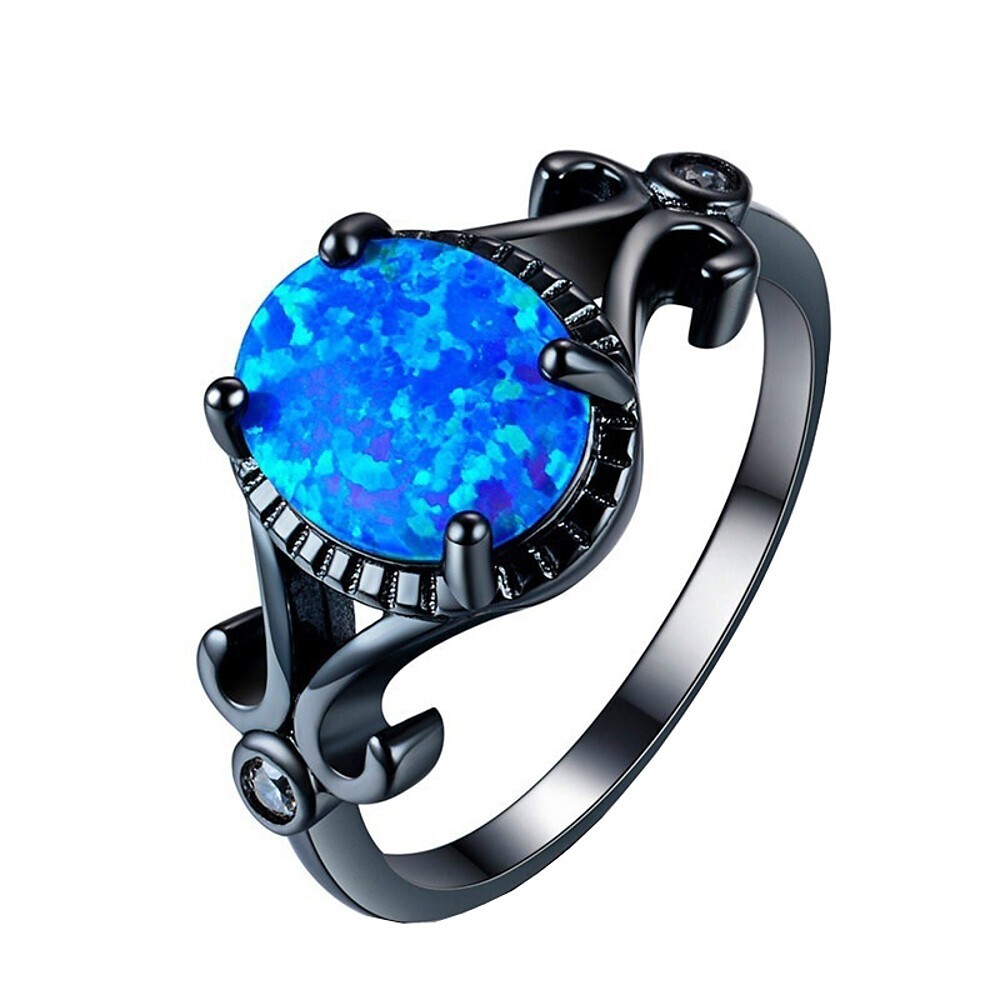 Women&#39;s Ring AAA Cubic Zirconia 1pc Blue Alloy Gift Daily Jewelry