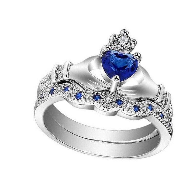 Women&#39;s Band Ring 2pcs Light Blue Alloy Gift Daily Jewelry Lovely
