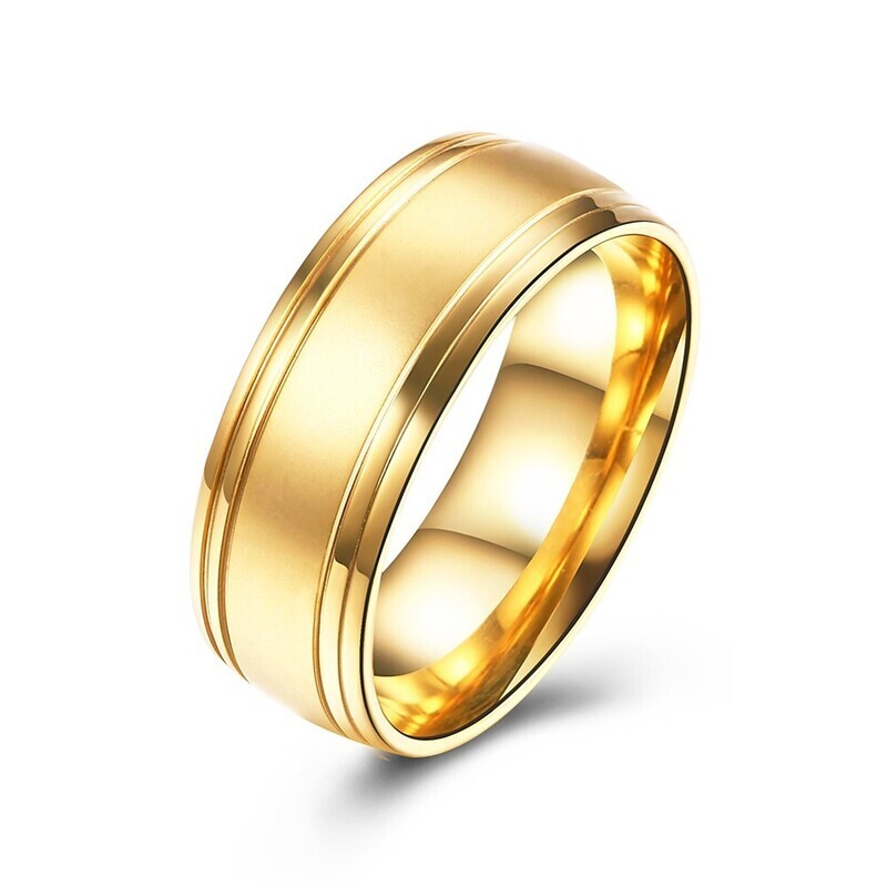 Men&#39;s Band Ring 1pc Gold Steel Stainless Circle Simple Basic Wedding Daily Jewelry Classic Creative Cool