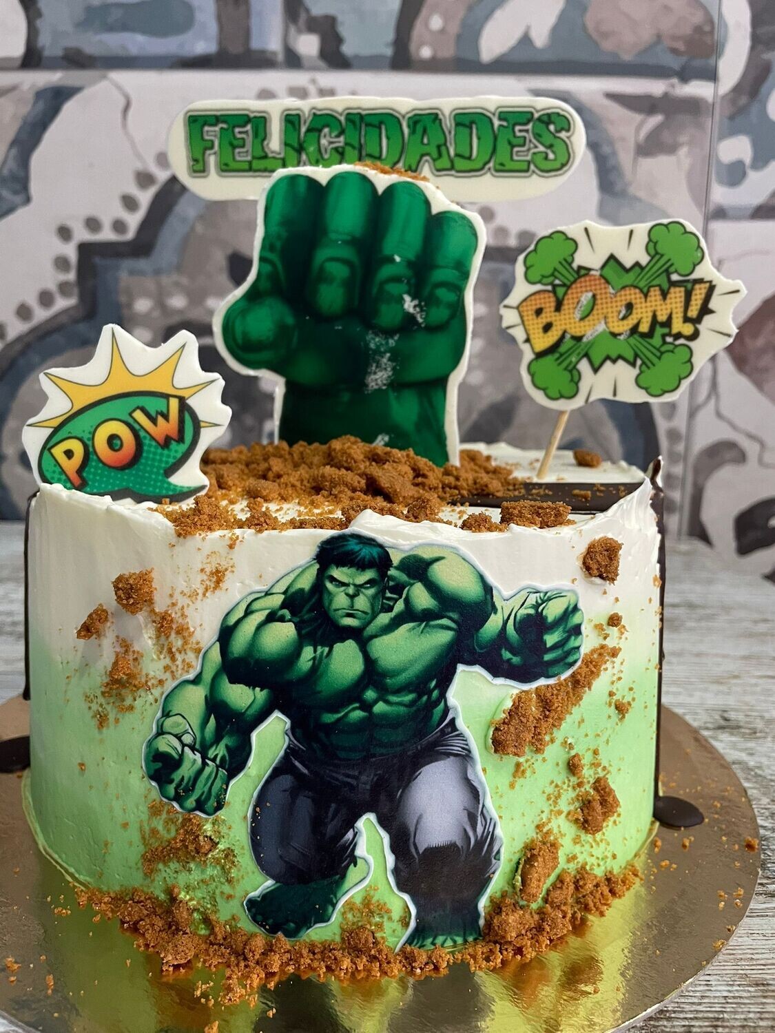Pastel decorado Hulk desde 6 raciones