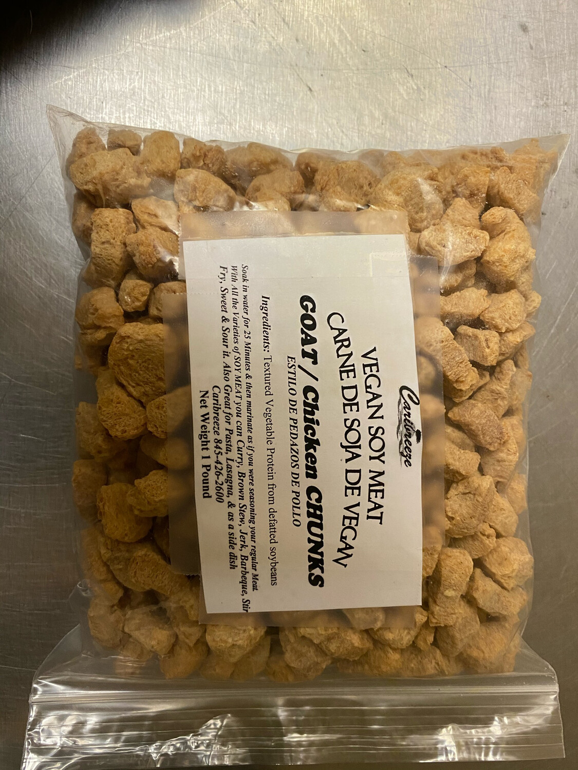 VEGAN MEAT Soy Chunks Goat or Chicken STYLE chunk style 12 ounces