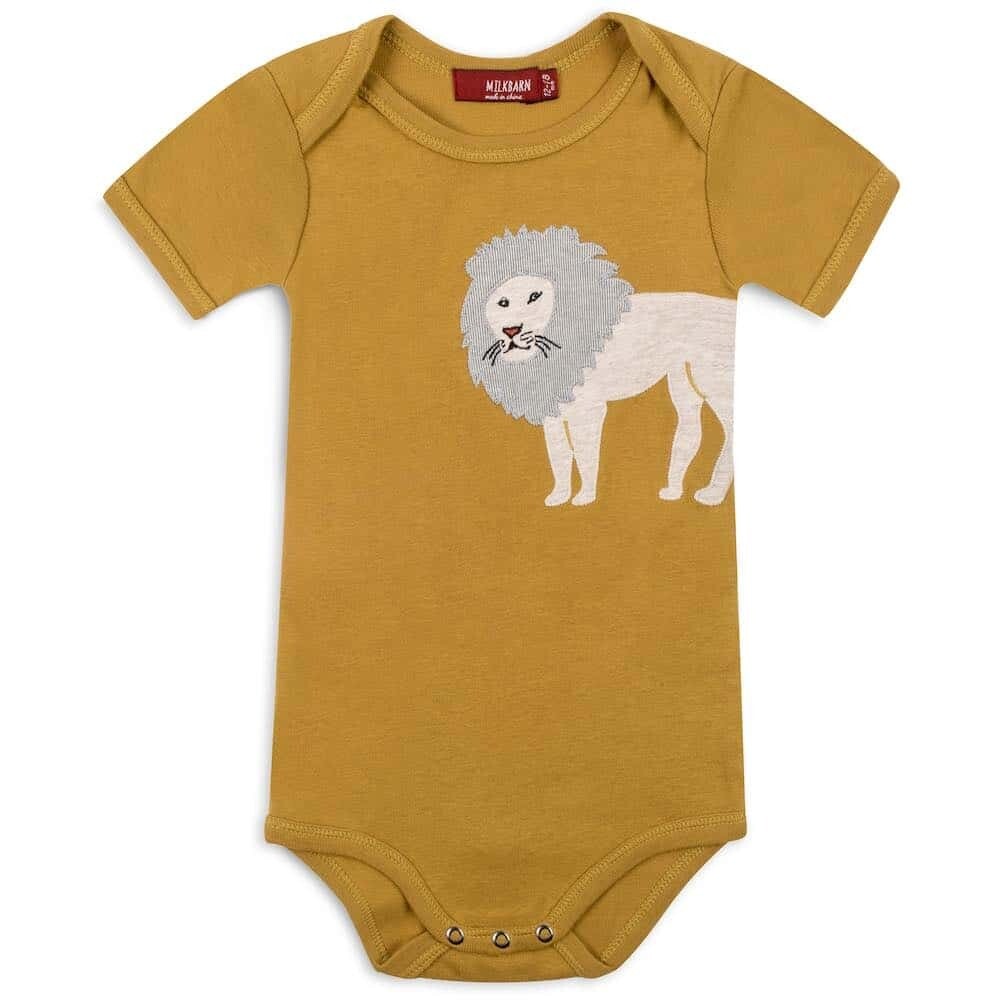 Milkbarn S/S Lion Applique One Piece 