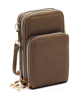 Polly 3 Compartment Zippered Cellphone Crossbody 