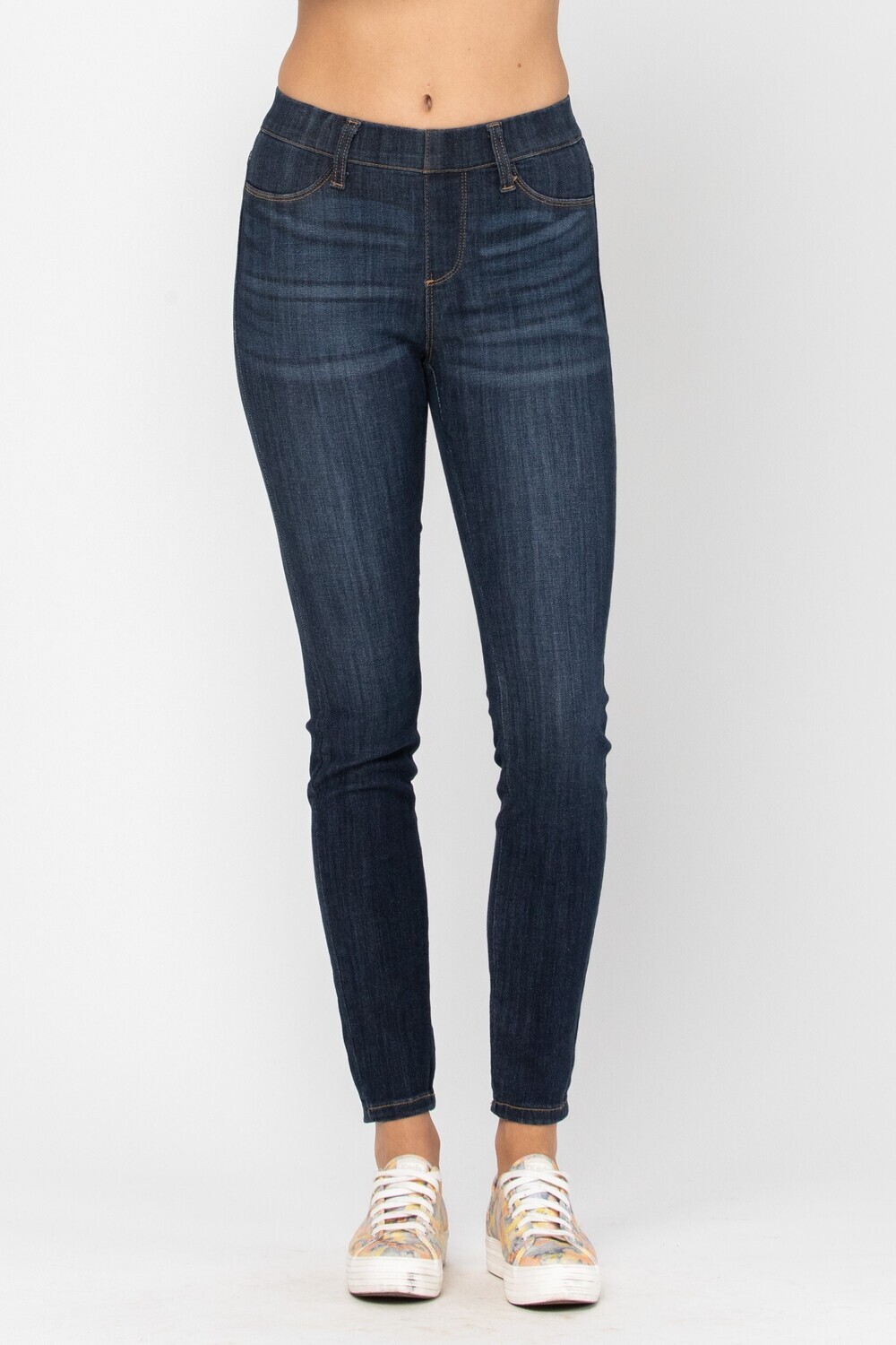 Kayla Dark Wash Mid-Rise Pull-On Skinny Jean