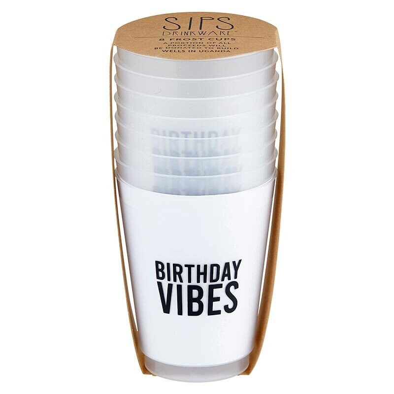 "Birthday Vibes" 16 oz Frost Cup Set