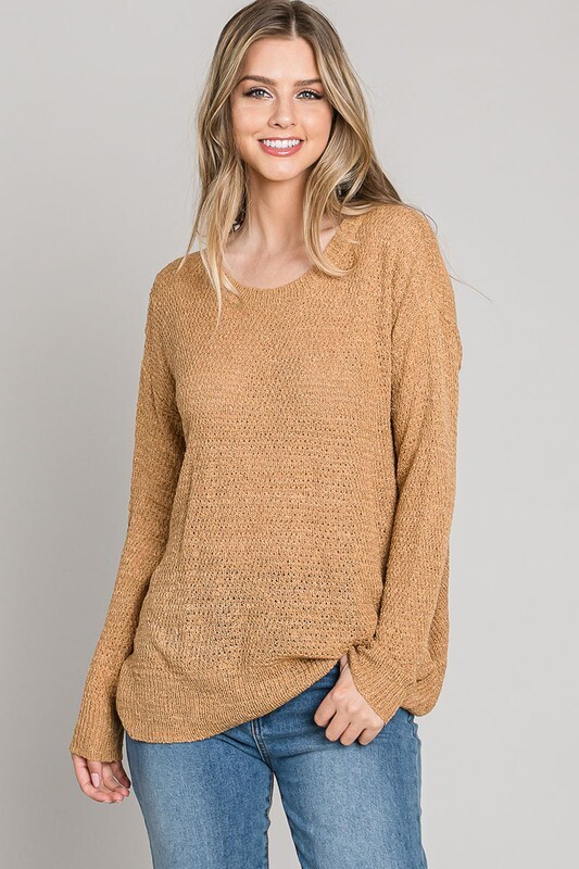 Solid Open Back Sweater