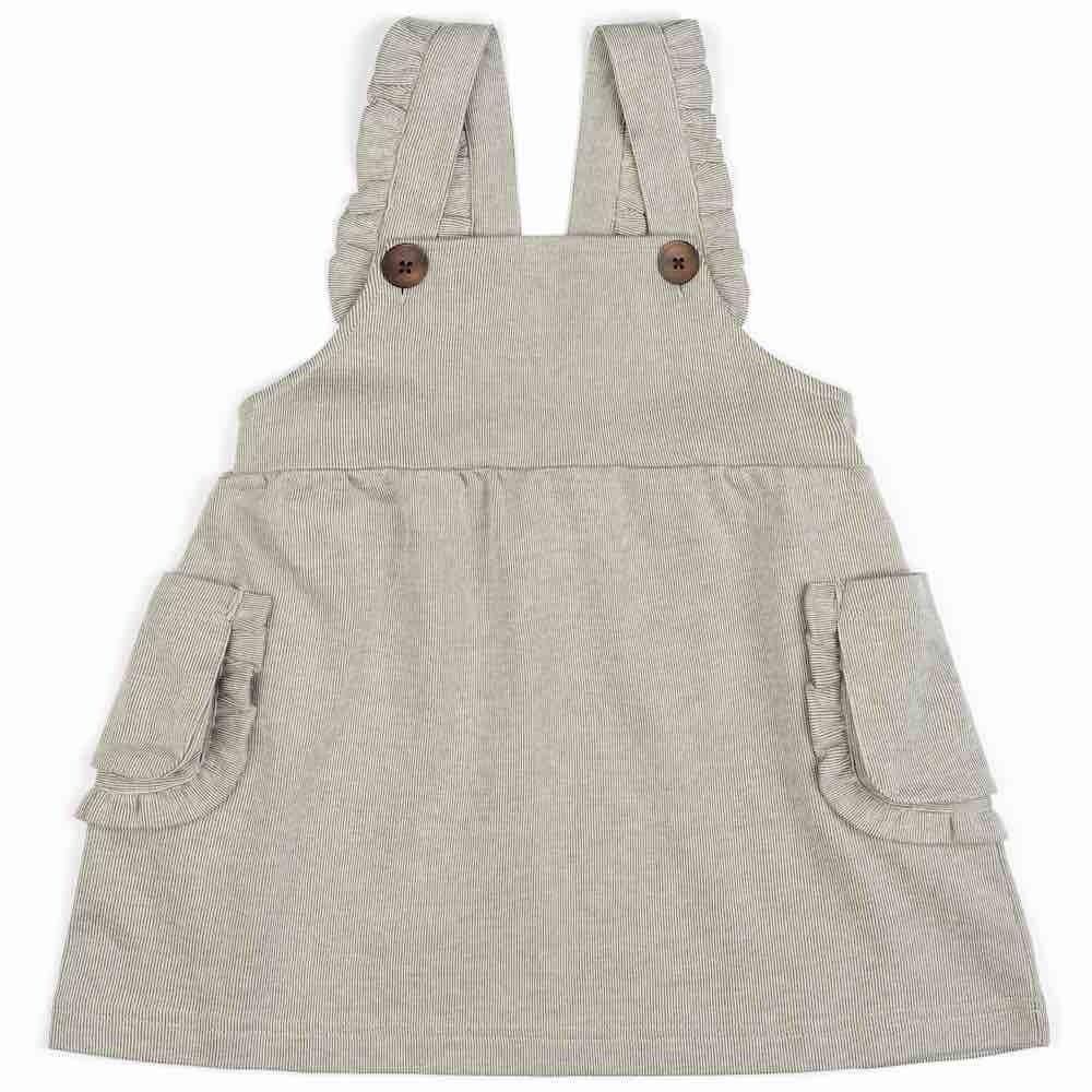 Milkbarn Grey Pinstripe Dress Overall