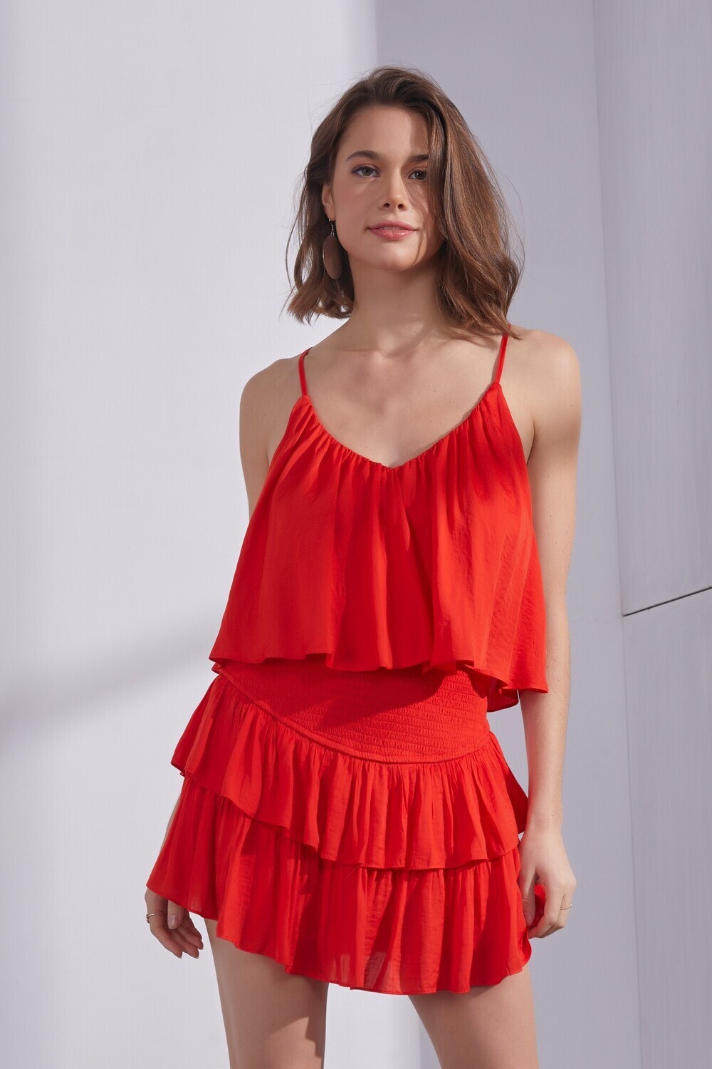 Tomato Red Woven Dress