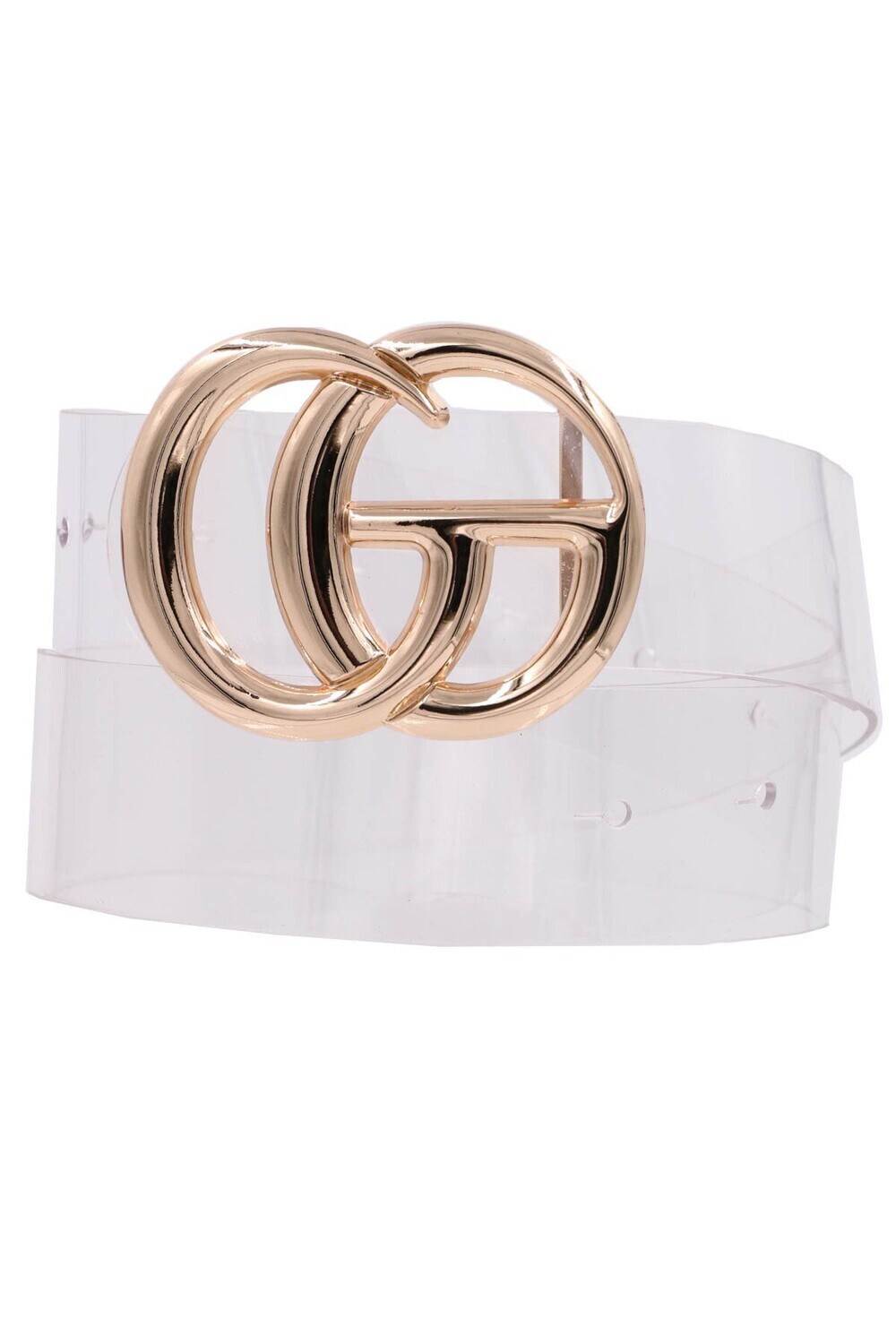 Metal GG Buckle w/ Clear Belt