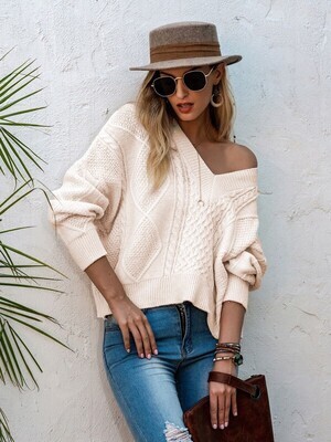 Off White Open Back Knit Sweater