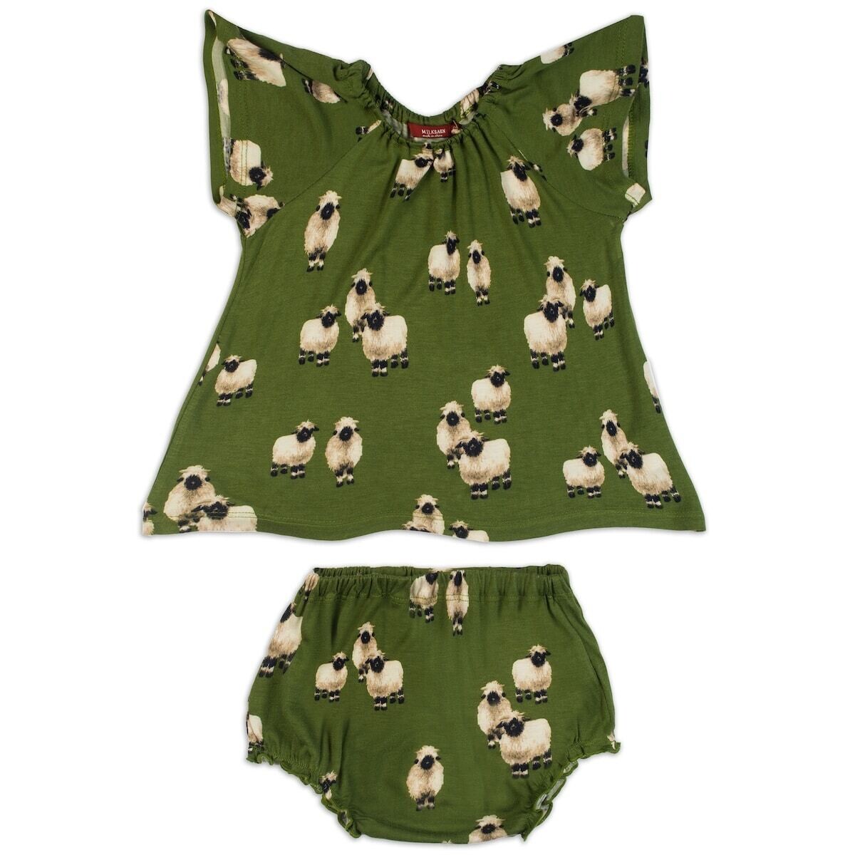 Milkbarn S/S Valais Sheep Dress & Bloomer Set
