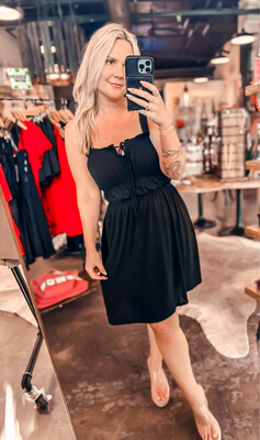 Black Sleeveless Ruched Mini Dress
