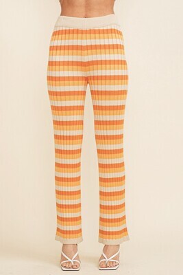 Orange Stripe Straight Leg Pants