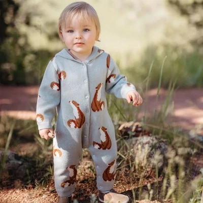 Milkbarn Knit Hooded Jumpsuit