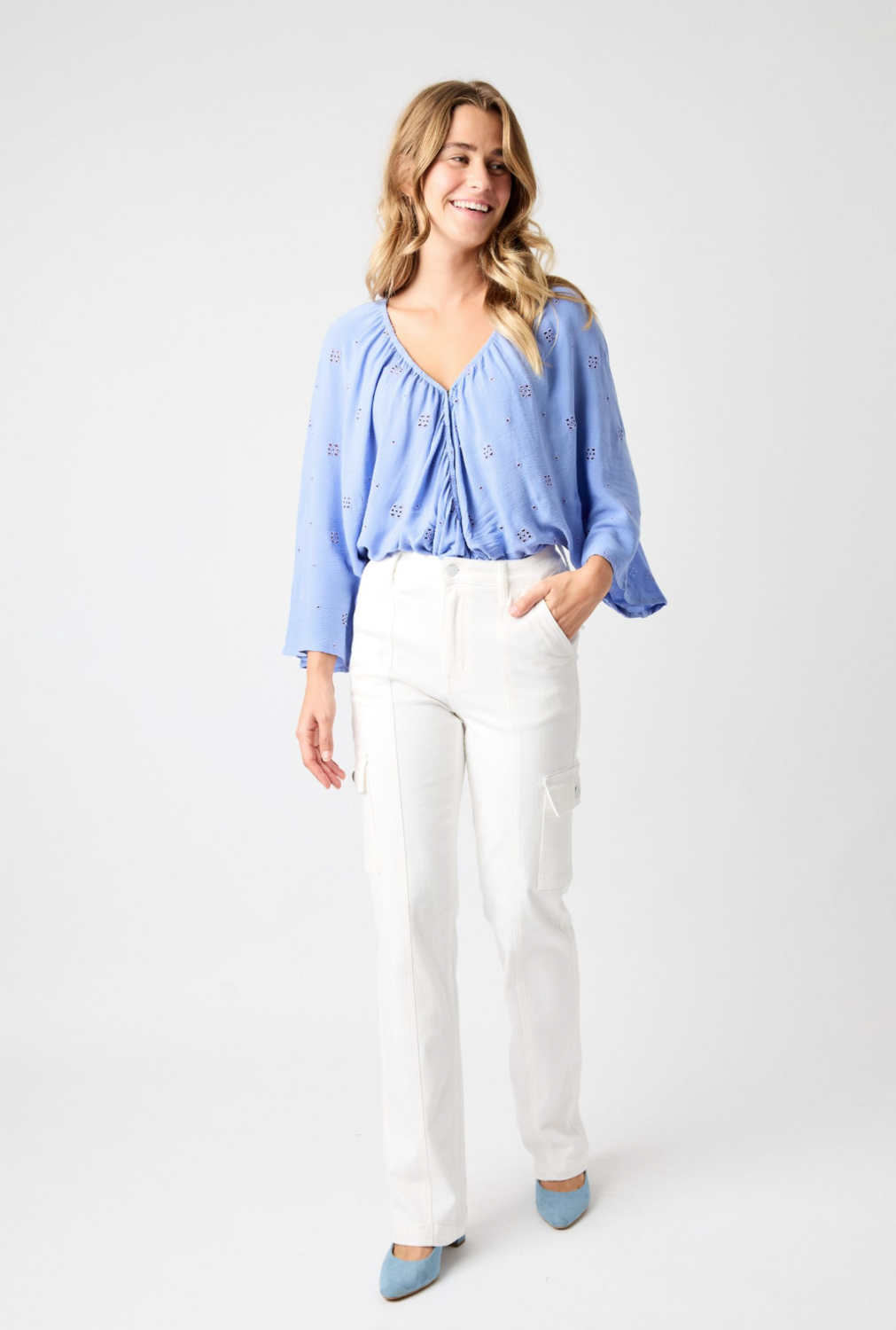 Judy Blue White High Waist Cargo Pants