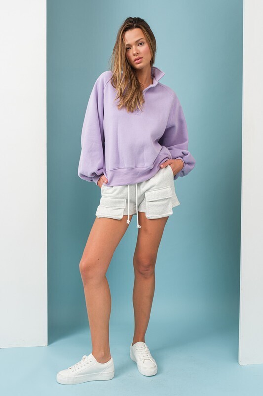 Lavender Snap Button Pullover