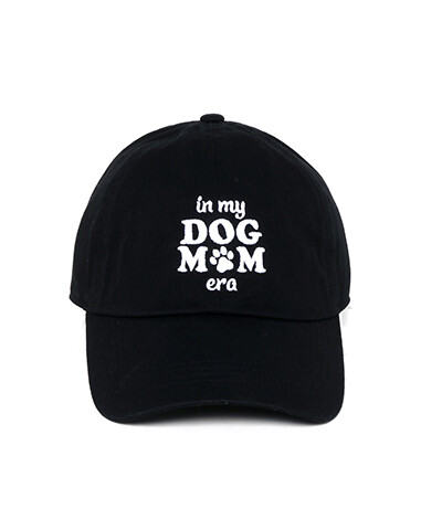 Dog Mom Era Black Ball Cap