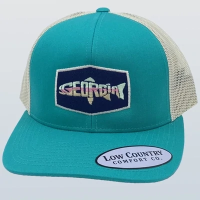 RT GA Trout Patch Teal/Bge Hat