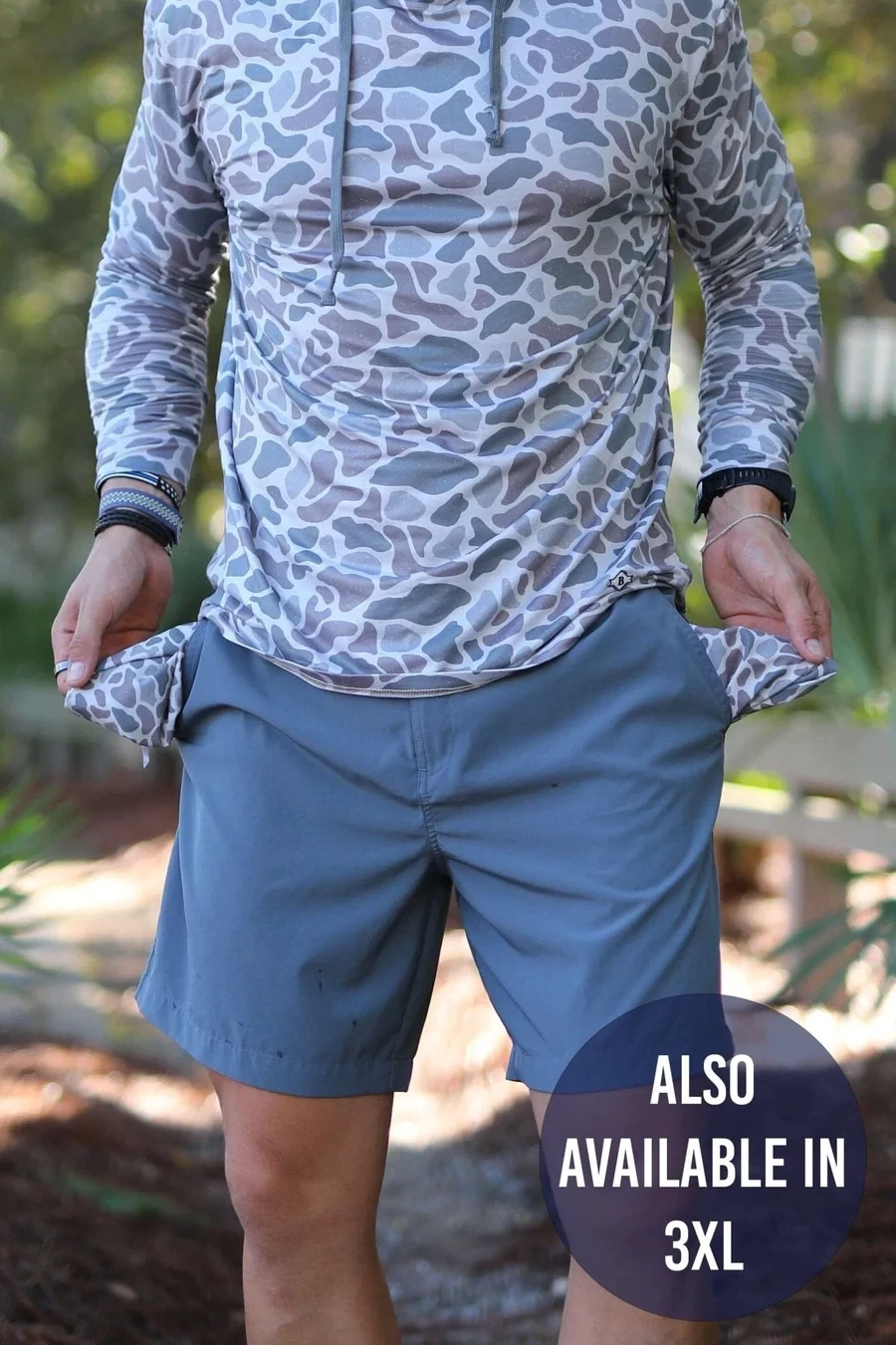 Burlebo Everyday Shorts - River Rock  - Deer Camo