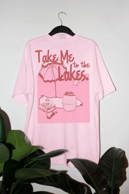 Take Me To The Lakes Oversized Graphic T-Shirt