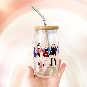 Taylors Version Iridescent Glass Tumbler w/ Lid &amp; Straw