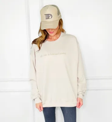 All&#39;s Fair In Love &amp; Poetry Embroidered Sweatshirt