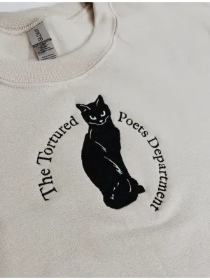 The Tortured Poets Cat Embroidered Sweatshirt