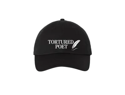 Black Tortured Poet Embroidered Ball Cap