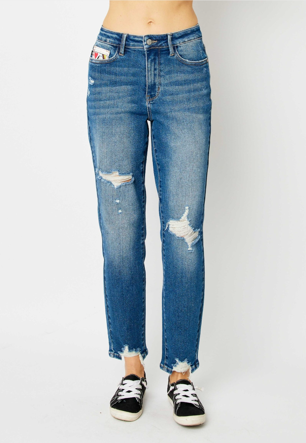 Judy Blue High Waist Queen of Hearts Pkt BF Jeans