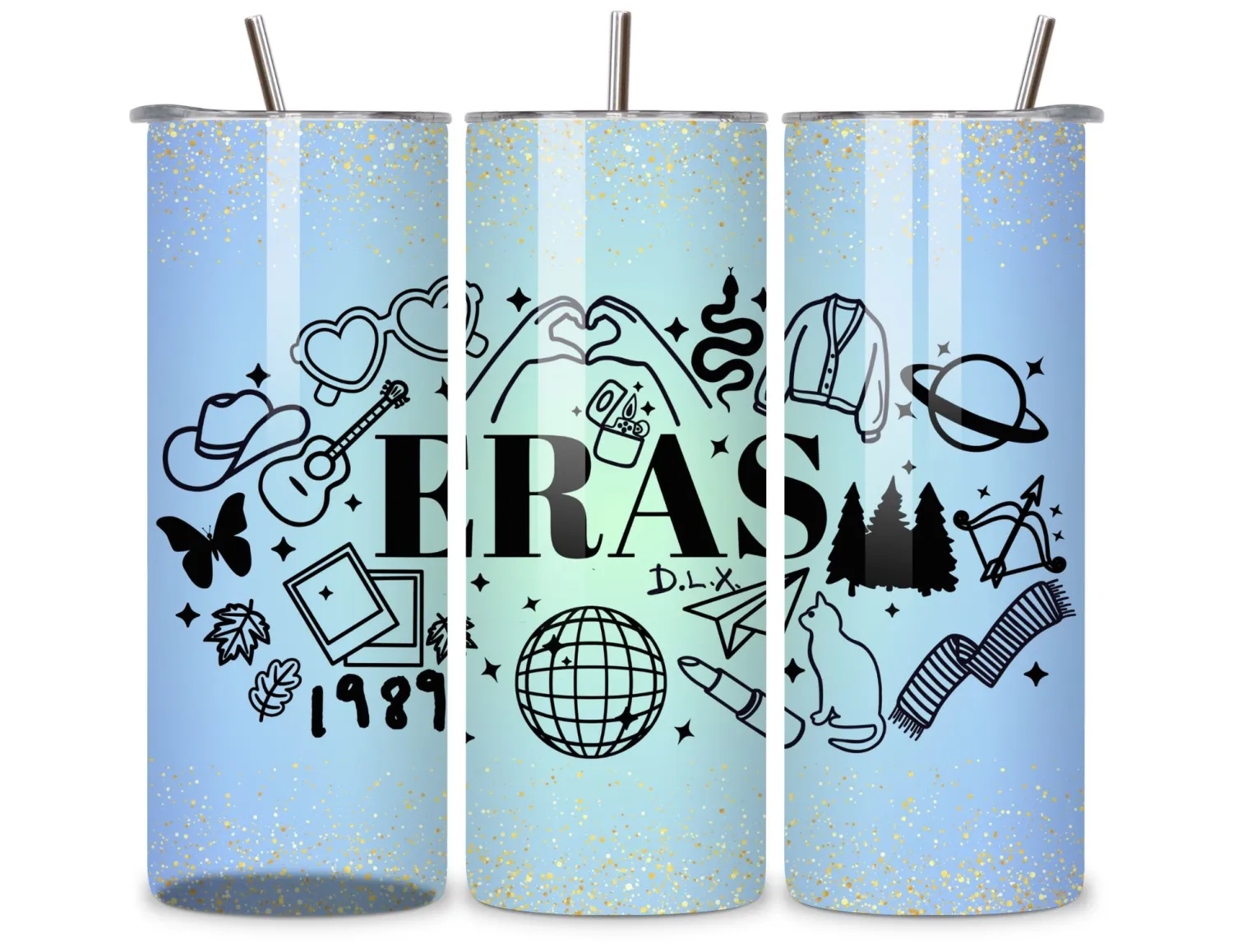 Taylor Inspired Light Blue Heart 20 oz Tumbler 