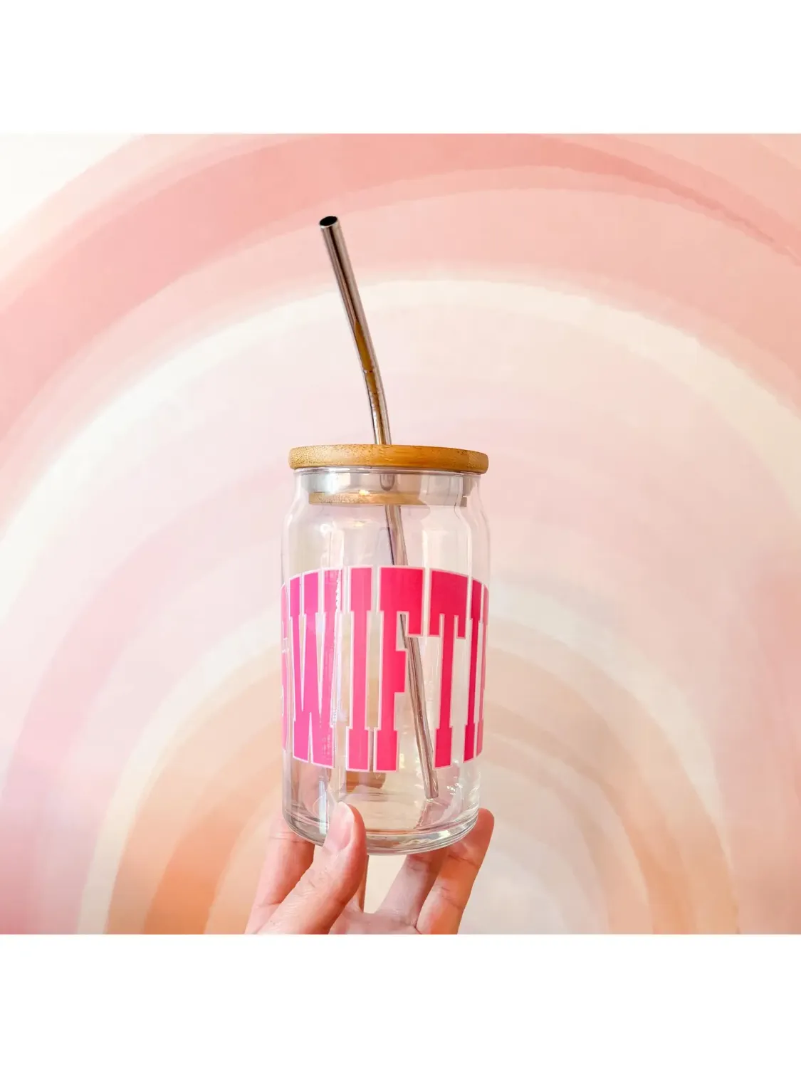 Swiftie Glass Tumbler w/ Lid &amp; Straw