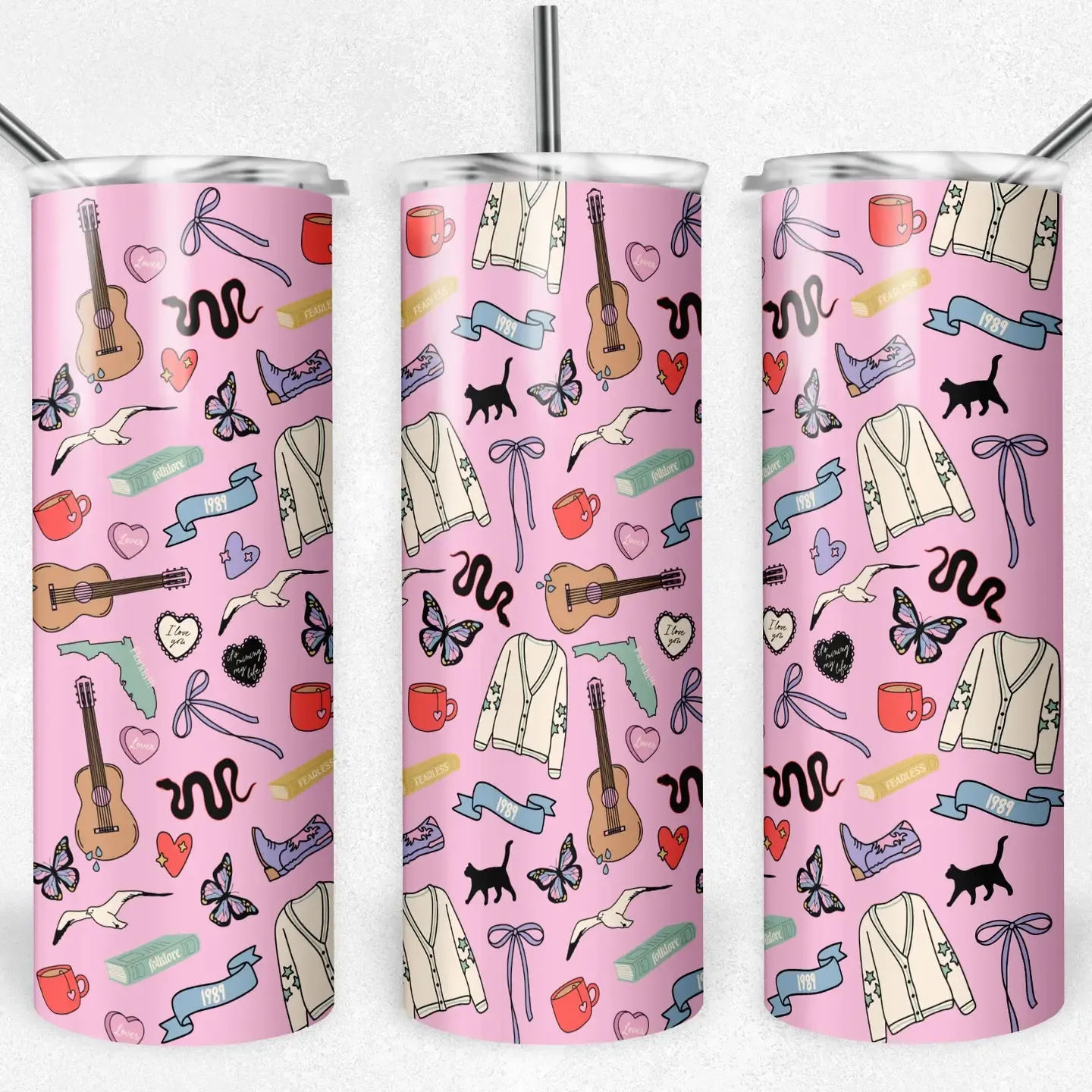 Taylor Icons 20 oz Skinny Tumbler w/ Straw