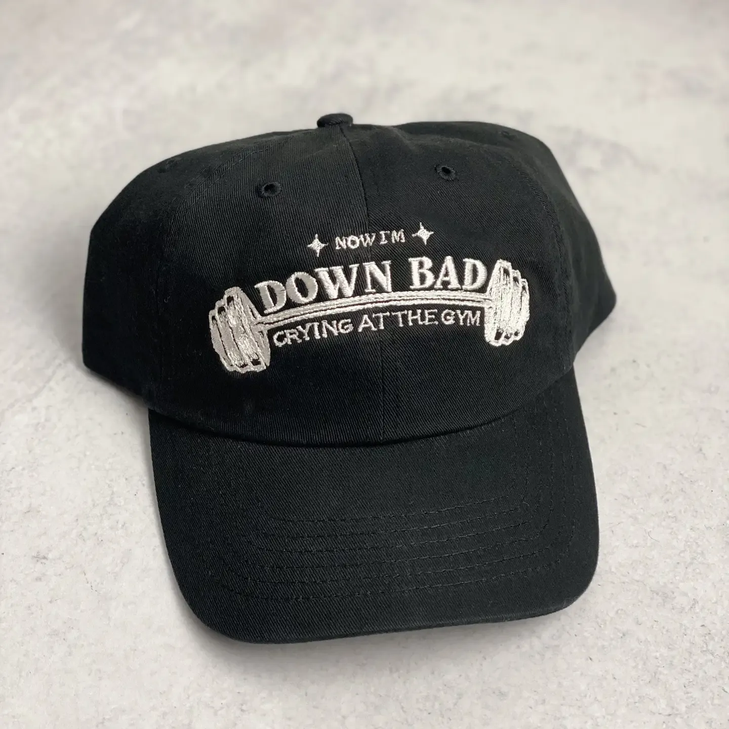 Black Down Bad Embroidered Ball Cap
