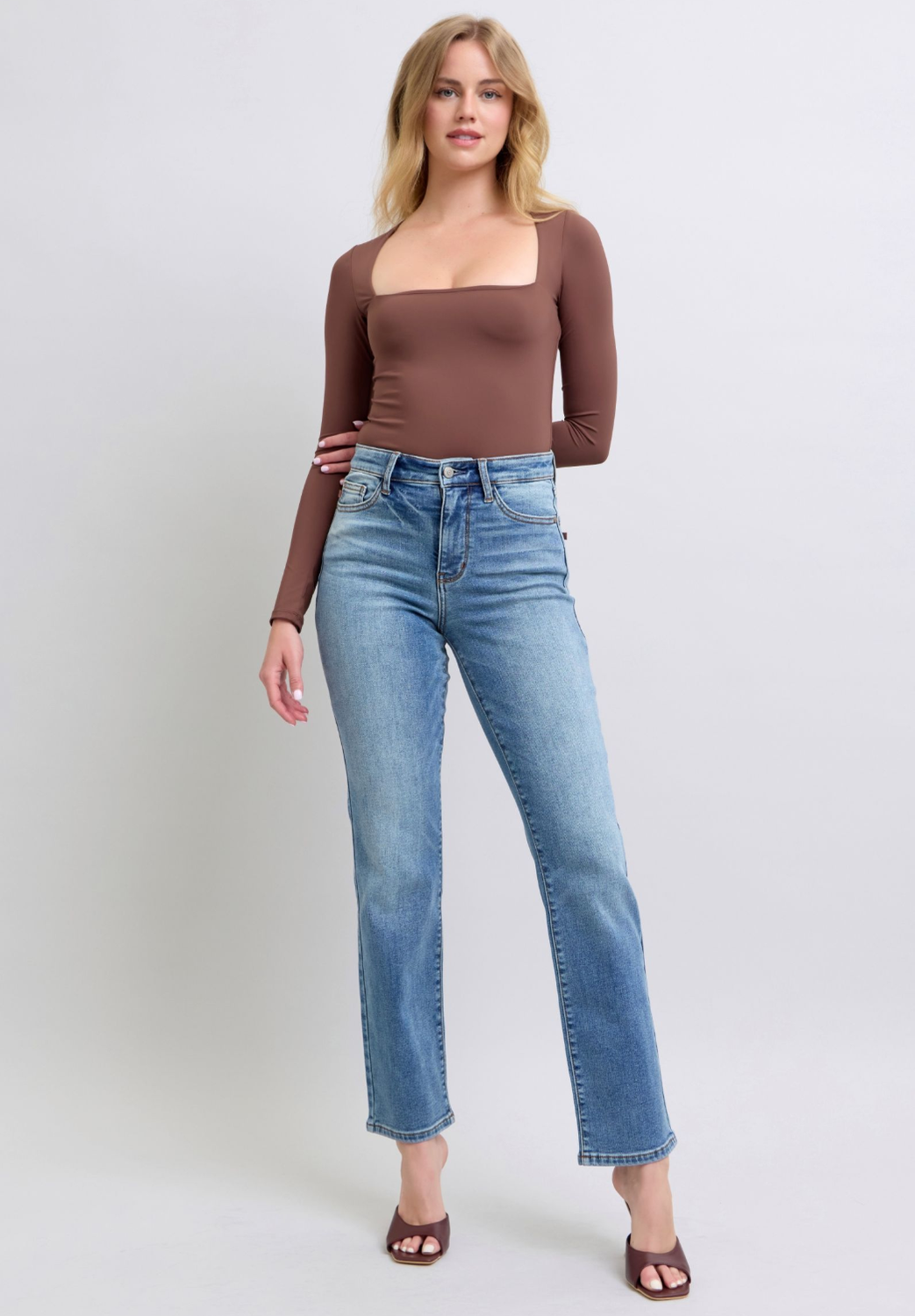 Judy Blue Medium Vintage Wash Thermal Straight